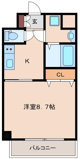 ヴェリテ新大阪II(1K/6階)の間取り写真