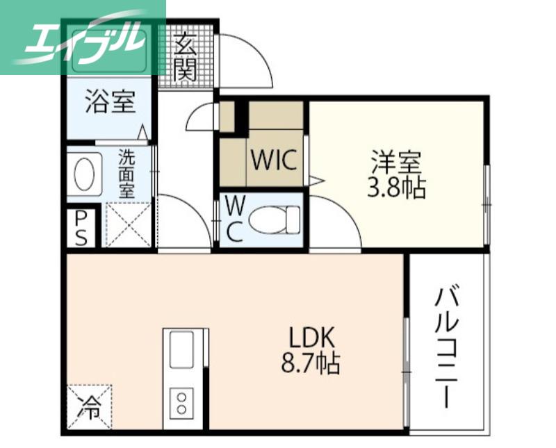 REGALE 船頭町(1LDK/2階)の間取り写真
