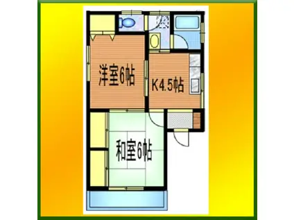 コーポ戸口(2DK/1階)の間取り写真