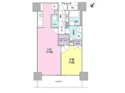 LASANTE五反田 ラサンテ五反田(1LDK/10階)の間取り写真