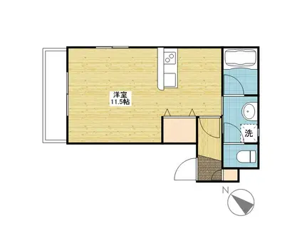 ポルシェ松浜(ワンルーム/4階)の間取り写真