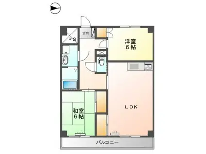 マンション山本 参番館(2LDK/3階)の間取り写真