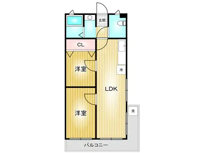 Fメゾン吹上(2DK/4階)の間取り写真