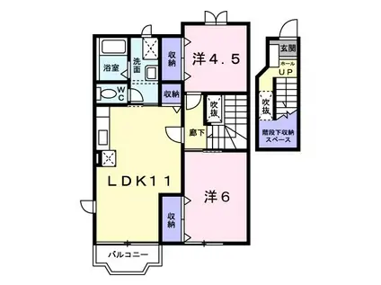ISM I(2LDK/2階)の間取り写真