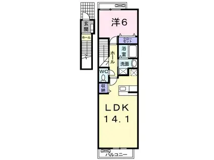 ロードIII(1LDK/2階)の間取り写真