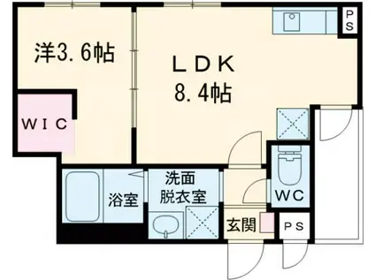 MOVE広本町サウス(1LDK/1階)の間取り写真