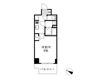 プレサンス神戸セレスティア(1K/9階)の間取り写真