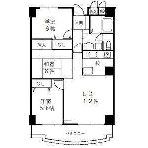 ライフ第5マンション大平台(3LDK/2階)の間取り写真