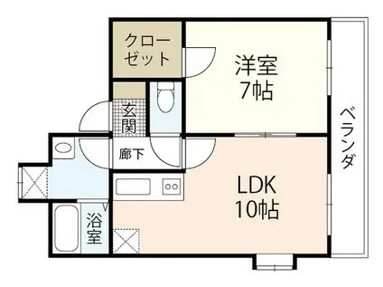 コーポA&H(1LDK/2階)の間取り写真