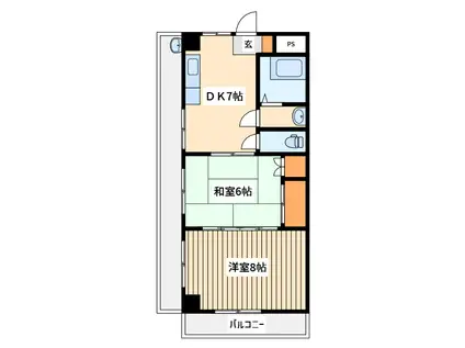 岩崎ビル(2DK/4階)の間取り写真