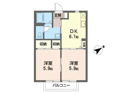 セフィラオオシロ(2DK/2階)の間取り写真