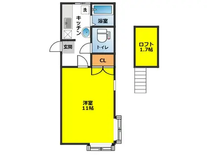 アーバンエステートIII(1K/2階)の間取り写真