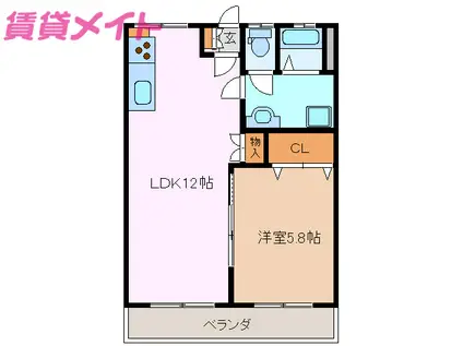 リバティー鈴木(1LDK/1階)の間取り写真