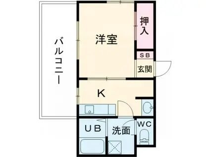 森塚第7マンション(1K/7階)の間取り写真