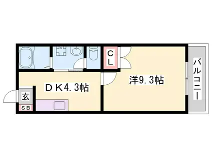 アネックス藤(1DK/2階)の間取り写真