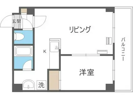 セントポーリア七番館(1LDK/9階)の間取り写真