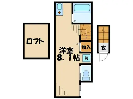 ルーチェセレーナ(ワンルーム/2階)の間取り写真