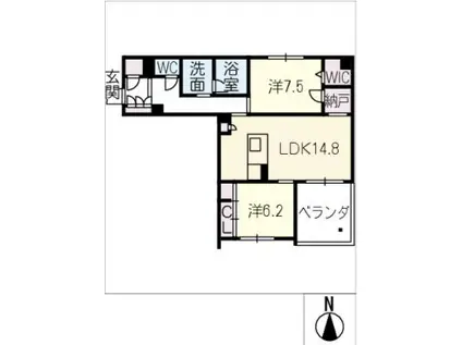 NC STYLE 本山(2LDK/3階)の間取り写真