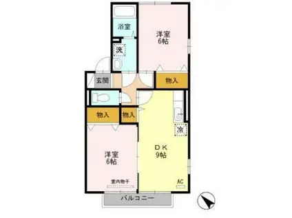 ドエル59(2DK/2階)の間取り写真