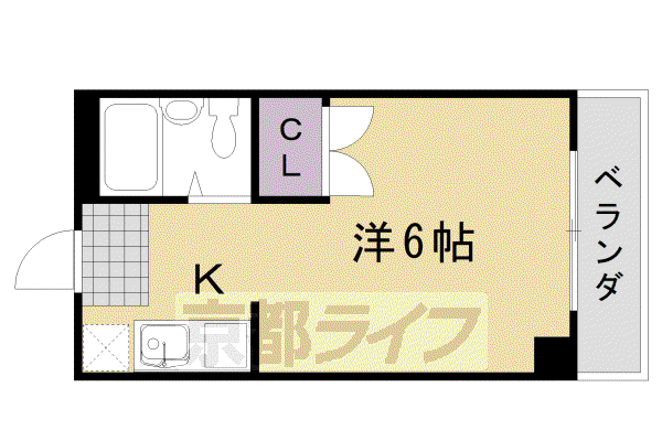 ウエストHILL TAKATSUKA(1K/3階)の間取り写真