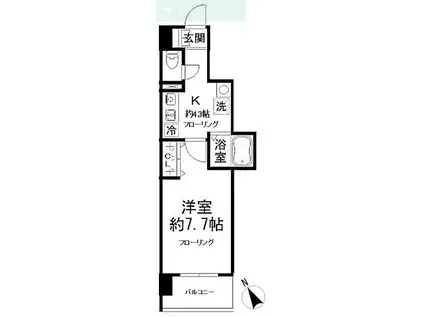 ミリアビタNO.18(1K/6階)の間取り写真