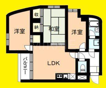 ドミール湘南(3LDK/2階)の間取り写真