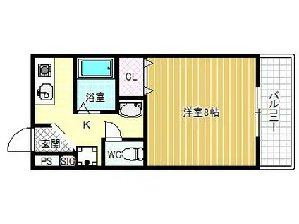 メゾンクレア(1K/1階)の間取り写真