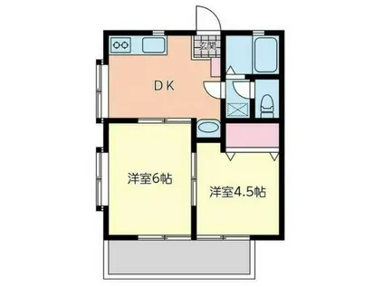 メープルガーデンハイツIII(2DK/2階)の間取り写真