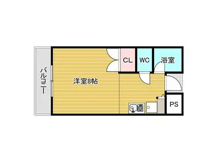 GRAN PINO 春日(ワンルーム/4階)の間取り写真