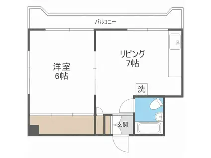 ドエル大通22(1DK/5階)の間取り写真