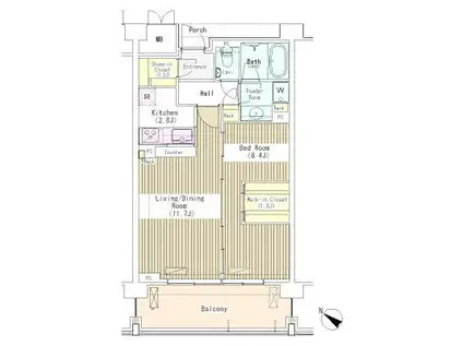 マチュリティ小石川(1LDK/4階)の間取り写真
