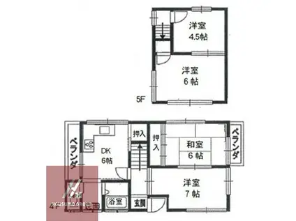 箕浦マンション(4DK/4階)の間取り写真