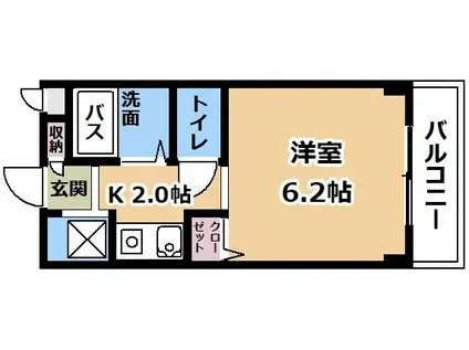 ウィズ秀和II(1K/2階)の間取り写真