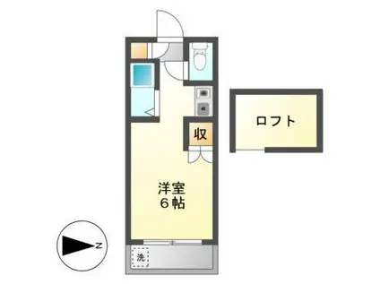 アップルハウス岐阜北一色(1K/1階)の間取り写真