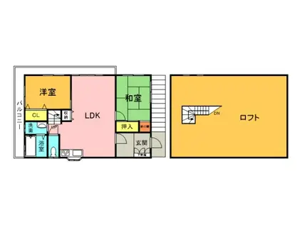 佐々木メゾン(2LDK/1階)の間取り写真