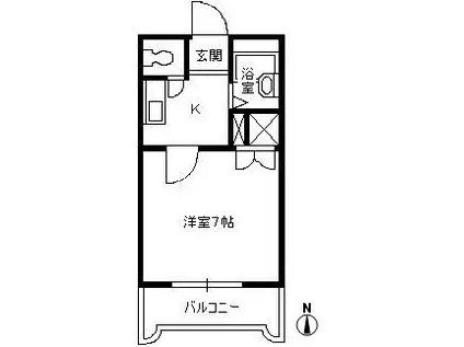 エスポアール中井(1K/1階)の間取り写真