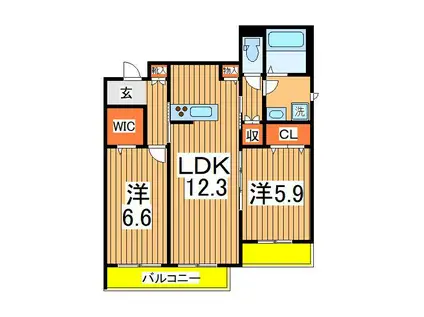 メゾンブランシュ北柏(2LDK/3階)の間取り写真