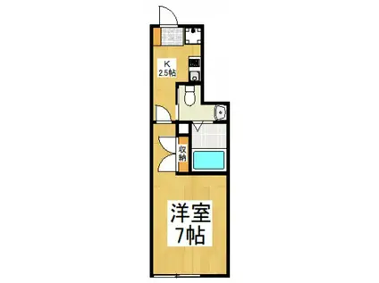 B`CASA KODAIRA(1K/1階)の間取り写真