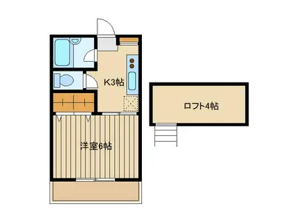 栄ハイツ(1K/1階)の間取り写真
