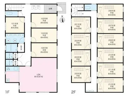 メルティ上並榎(ワンルーム/1階)の間取り写真