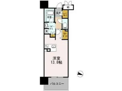 ロイヤルパークスERささしま イースト(ワンルーム/8階)の間取り写真