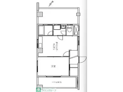 プロスパラス野田(1DK/4階)の間取り写真