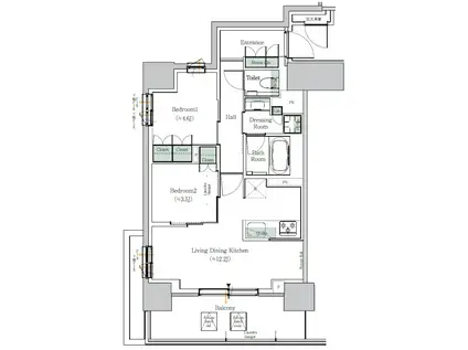 ワンルーフレジデンス西日暮里(2LDK/4階)の間取り写真