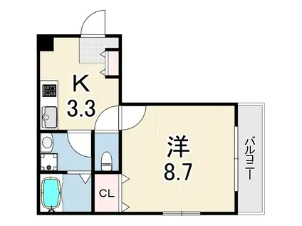 メゾンフィエルテ(1K/1階)の間取り写真