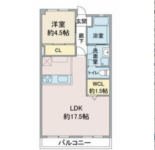 名栄ビル(1LDK/3階)の間取り写真