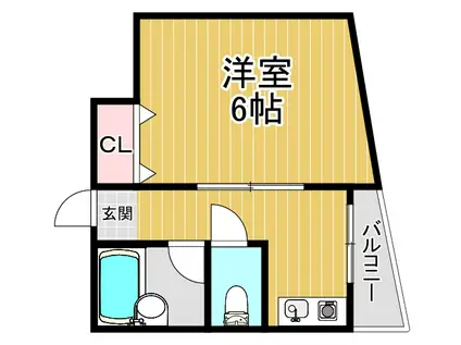 ルーミハイツ塚本(1K/4階)の間取り写真