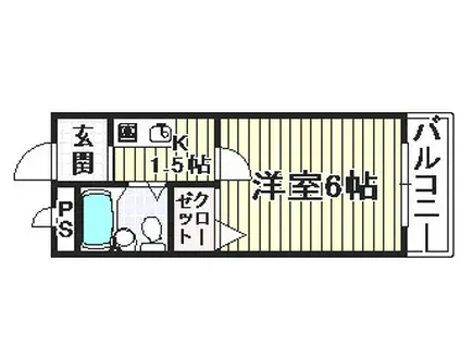 ロイヤル和泉パートII(1K/2階)の間取り写真