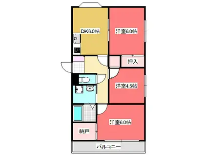 ザ・グレイスハヤタ(3SDK/3階)の間取り写真