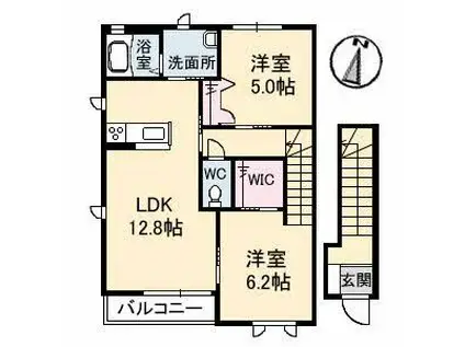 A・LIVE(2LDK/2階)の間取り写真