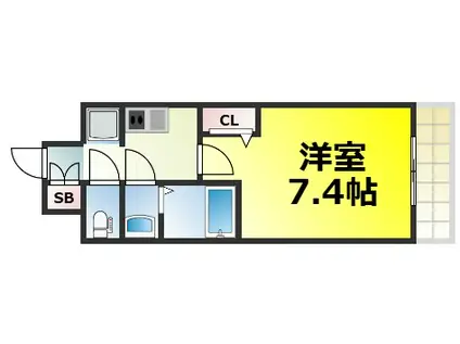 ファステート難波グランプリ(1K/7階)の間取り写真